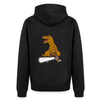 T-Rex Tronçonneuse - Veste à capuche bio Premium Unisexe - noir - Dos - Nico (187cm)