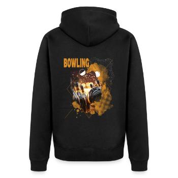 Bowling Bowling Bowling Ball Quilles Joueurs de bowling - Veste à capuche bio Premium Unisexe - noir - Dos - Nico (187cm)