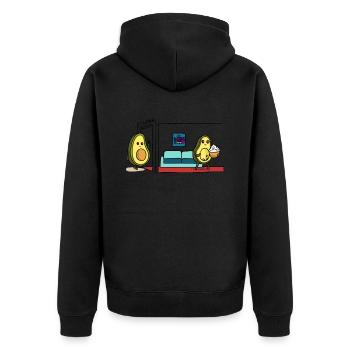Avocado Kino - Unisex Premium Bio Zip Hoodie - Schwarz - Hinten - Nico (187cm)