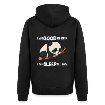 Je suis bon au lit panda - Veste à capuche bio Premium Unisexe - noir - Dos - Nico (187cm)