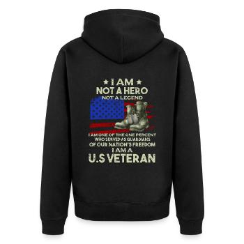 Vétéran du Vietnam - Veste à capuche bio Premium Unisexe - noir - Dos - Nico (187cm)