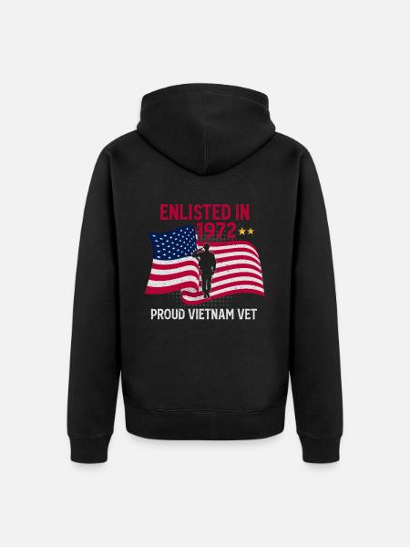 Vietnam Veteran - Unisex Premium Organic Zip Hoodie - black