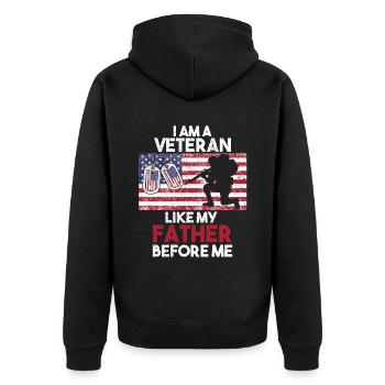 Vétéran du Vietnam - Veste à capuche bio Premium Unisexe - noir - Dos - Nico (187cm)
