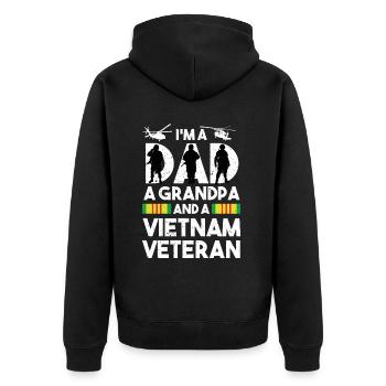 Vétéran du Vietnam - Veste à capuche bio Premium Unisexe - noir - Dos - Nico (187cm)