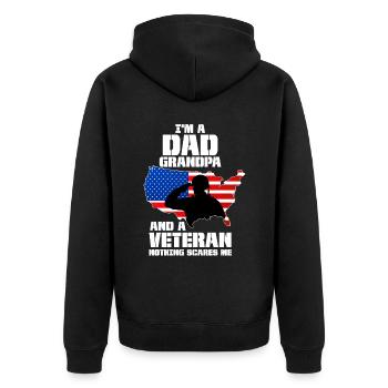 Vétéran du Vietnam - Veste à capuche bio Premium Unisexe - noir - Dos - Nico (187cm)