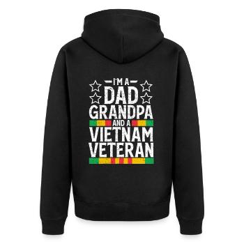 Vétéran du Vietnam - Veste à capuche bio Premium Unisexe - noir - Dos - Nico (187cm)