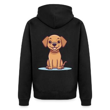 Niedliches Hundedesign für Hundebesitzer - Unisex Premium Bio Zip Hoodie - Schwarz - Hinten - Nico (187cm)