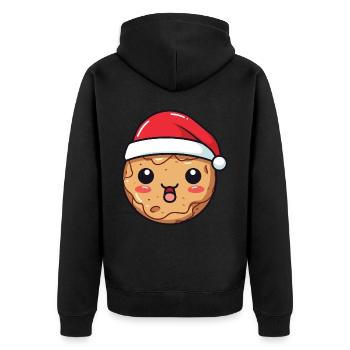 Bande dessinée de Noël biscuit - Veste à capuche bio Premium Unisexe - noir - Dos - Nico (187cm)