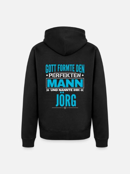 Jörg Name Design - Unisex Premium Bio Zip Hoodie - Schwarz