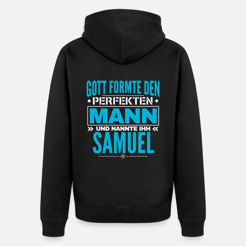 Samuel Name Design - Unisex Premium Bio Zip Hoodie - Schwarz