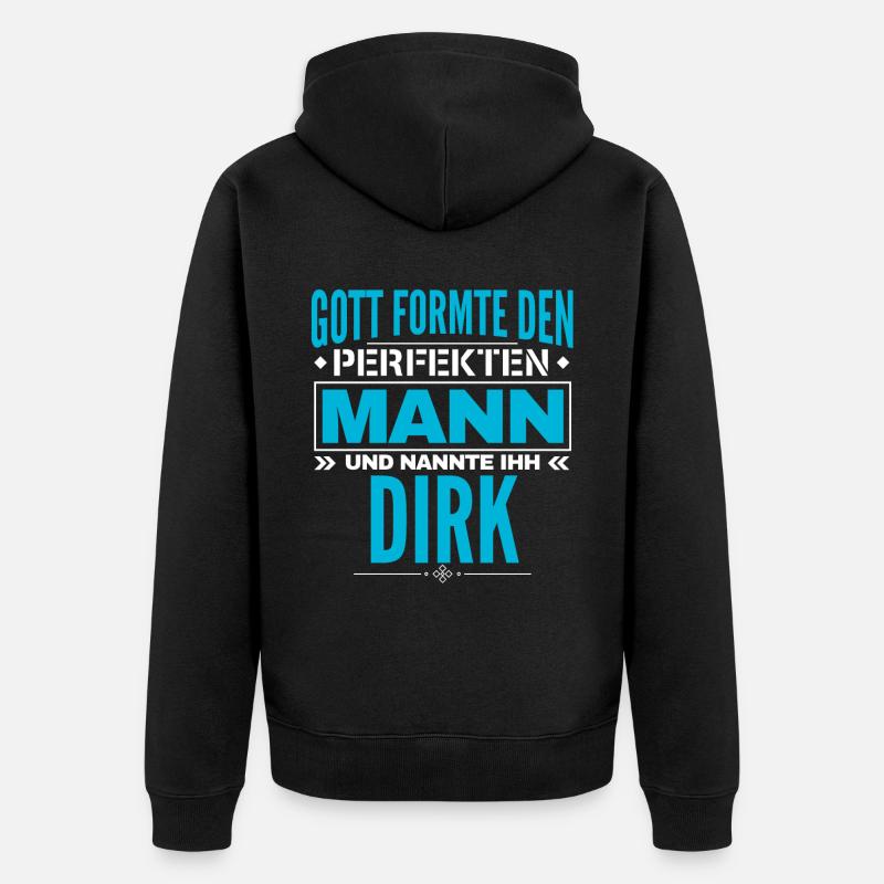 Dirk Name Design - Unisex Premium Bio Zip Hoodie - Schwarz