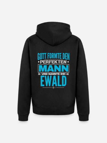 Ewald Name Design - Unisex Premium Bio Zip Hoodie - Schwarz
