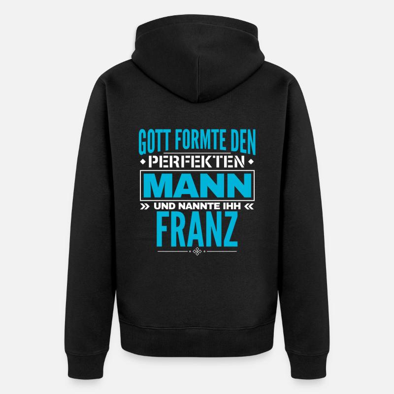 Franz Name Design - Unisex Premium Bio Zip Hoodie - Schwarz