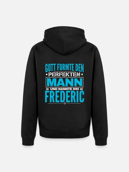 Frederic Name Design - Unisex Premium Bio Zip Hoodie - Schwarz