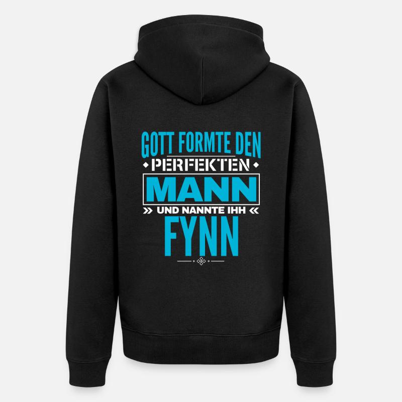 Fynn Name Design - Unisex Premium Bio Zip Hoodie - Schwarz