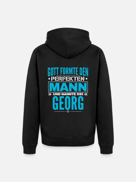 Georg Name Design - Unisex Premium Bio Zip Hoodie - Schwarz