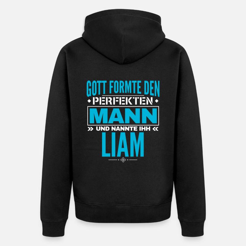 Liam Name Design - Unisex Premium Bio Zip Hoodie - Schwarz