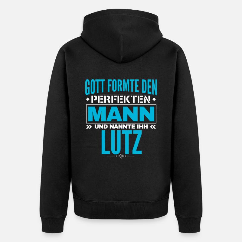 Lutz Name Design - Unisex Premium Bio Zip Hoodie - Schwarz