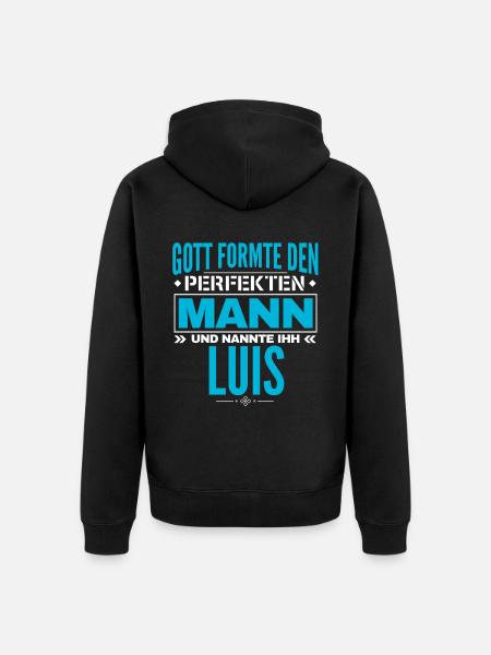Luis Name Design - Unisex Premium Bio Zip Hoodie - Schwarz