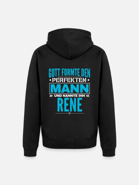 Rene Name Design - Unisex Premium Bio Zip Hoodie - Schwarz