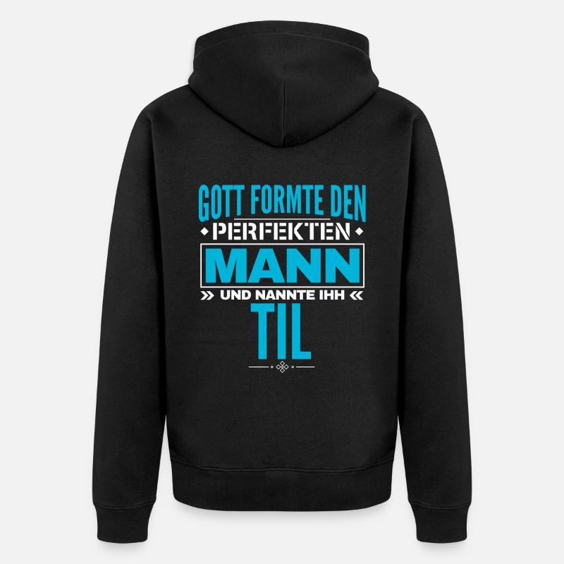 Til Name Design - Unisex Premium Bio Zip Hoodie - Schwarz