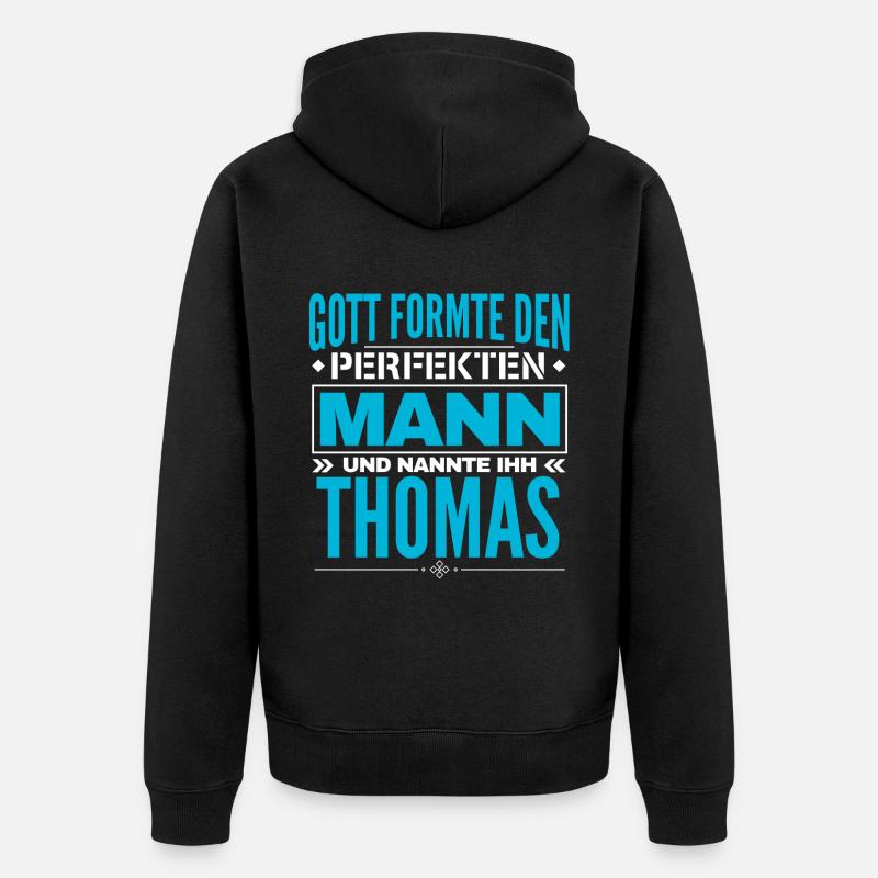 Thomas Name Design - Unisex Premium Bio Zip Hoodie - Schwarz