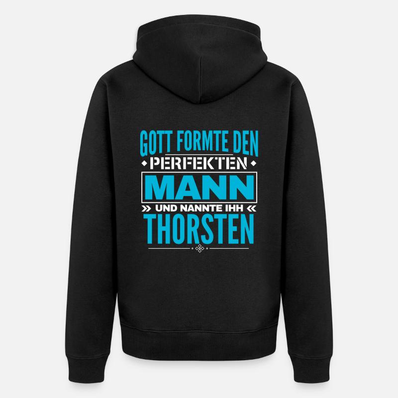 Thorsten Name Design - Unisex Premium Bio Zip Hoodie - Schwarz