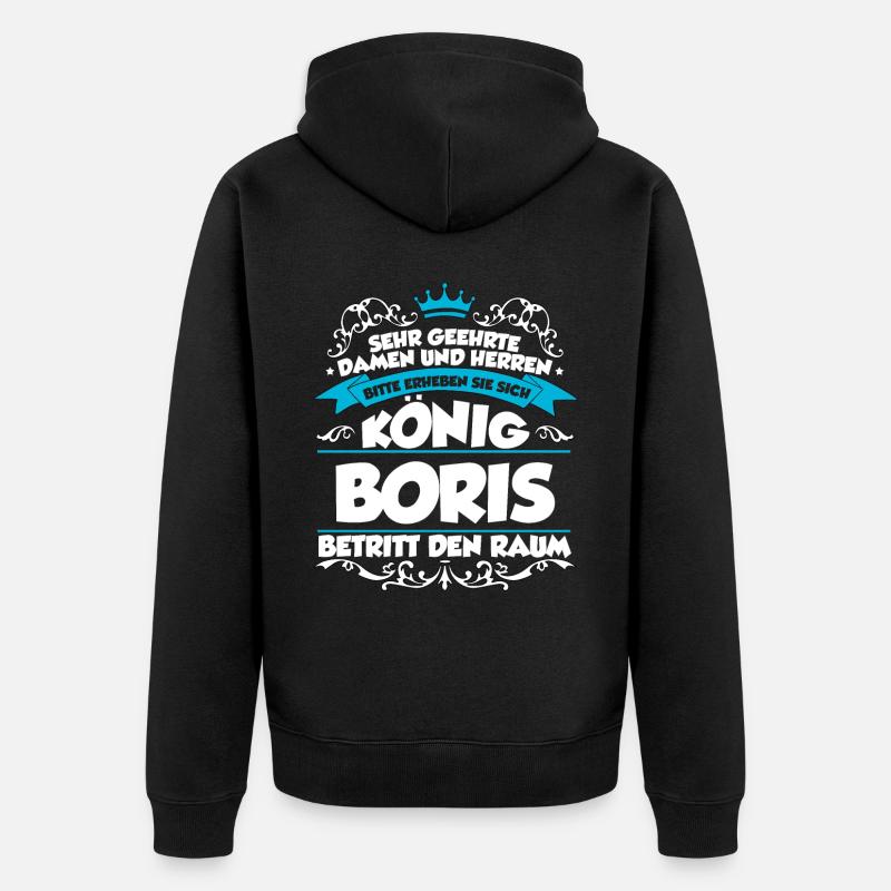 Boris Name Design - Unisex Premium Bio Zip Hoodie - Schwarz