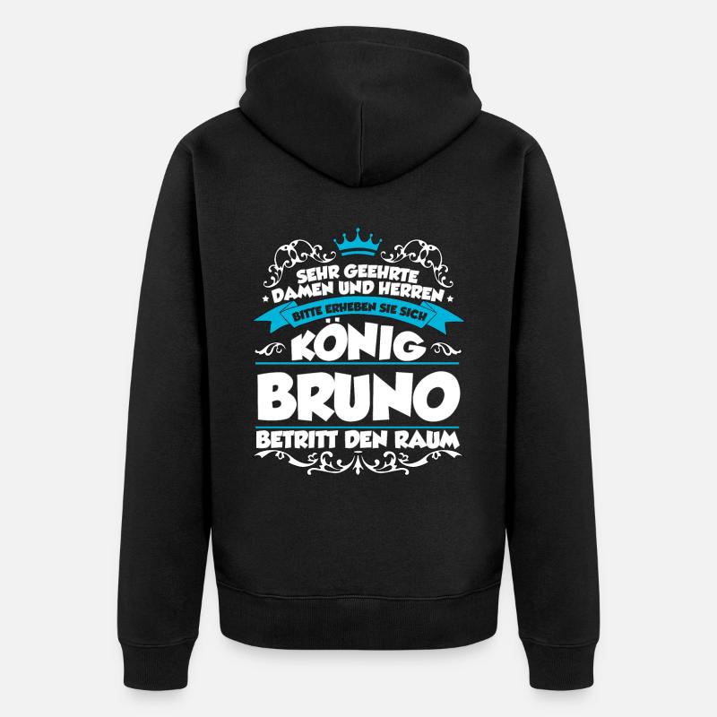 Bruno Name Design - Unisex Premium Bio Zip Hoodie - Schwarz