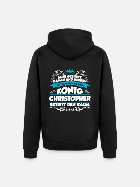 Christopher Name Design - Unisex Premium Bio Zip Hoodie - Schwarz