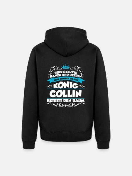 Collin Name Design - Unisex Premium Bio Zip Hoodie - Schwarz