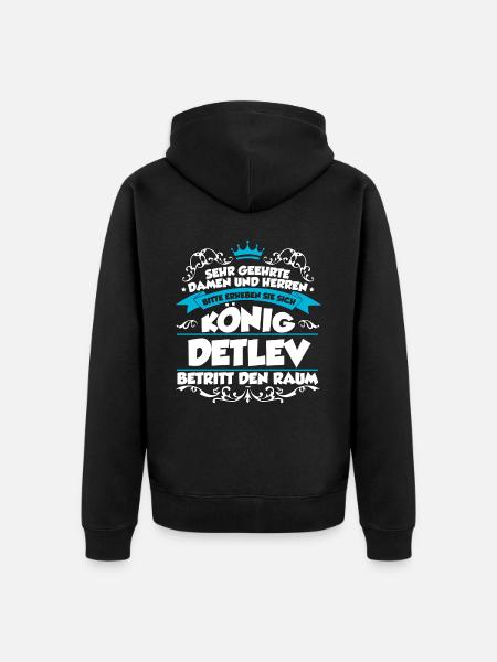 Detlev Name Design - Unisex Premium Bio Zip Hoodie - Schwarz