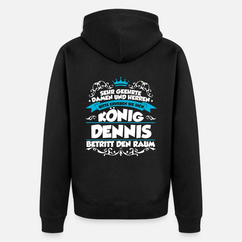 Dennis Name Design - Unisex Premium Bio Zip Hoodie - Schwarz