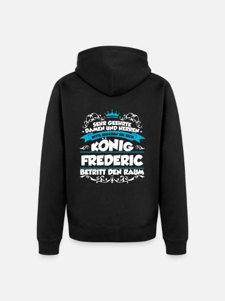 Frederic Name Design - Unisex Premium Bio Zip Hoodie - Schwarz