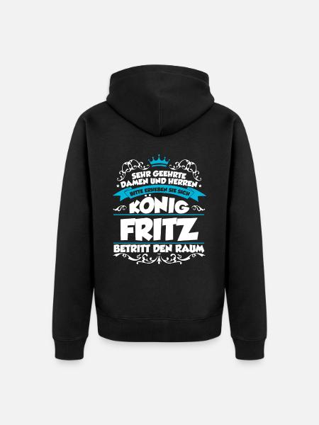 Fritz Name Design - Unisex Premium Bio Zip Hoodie - Schwarz