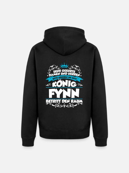 Fynn Name Design - Unisex Premium Bio Zip Hoodie - Schwarz