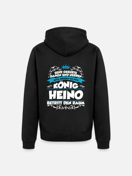 Heino Name Design - Unisex Premium Bio Zip Hoodie - Schwarz