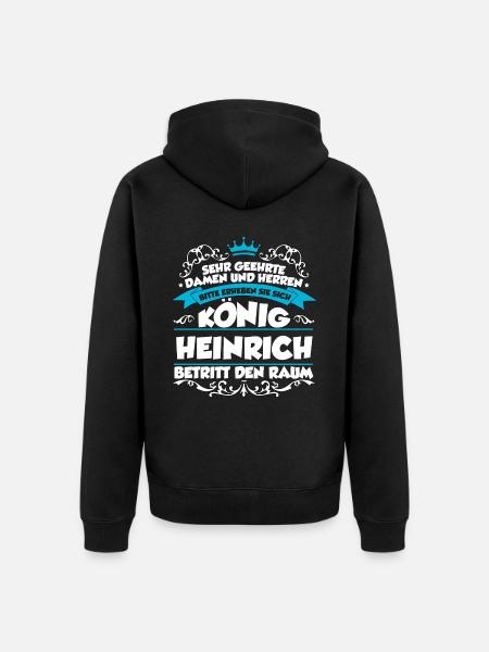 Heinrich Name Design - Unisex Premium Bio Zip Hoodie - Schwarz