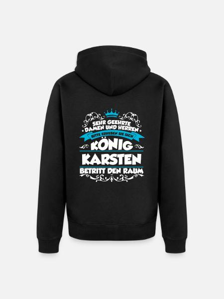 Karsten Name Design - Unisex Premium Bio Zip Hoodie - Schwarz
