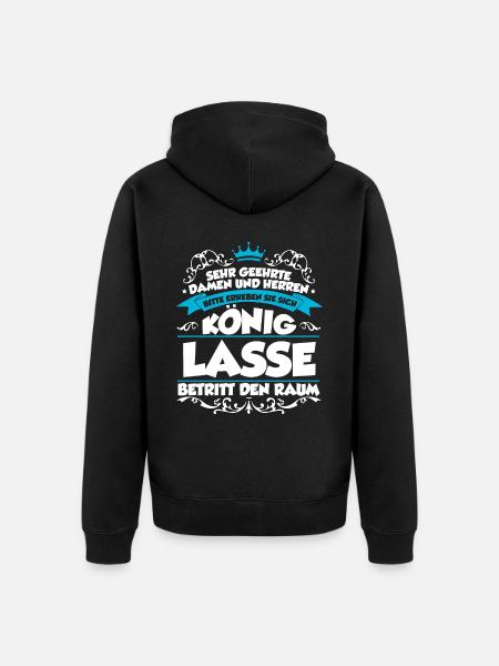 Lasse Name Design - Unisex Premium Bio Zip Hoodie - Schwarz