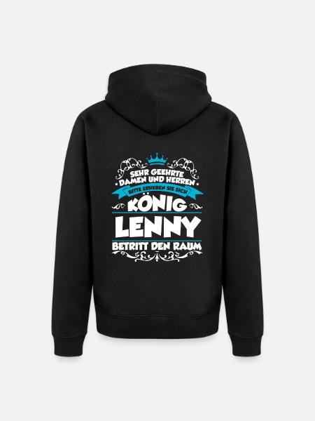 Lenny Name Design - Unisex Premium Bio Zip Hoodie - Schwarz