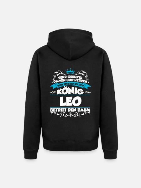 Leo Name Design - Unisex Premium Bio Zip Hoodie - Schwarz