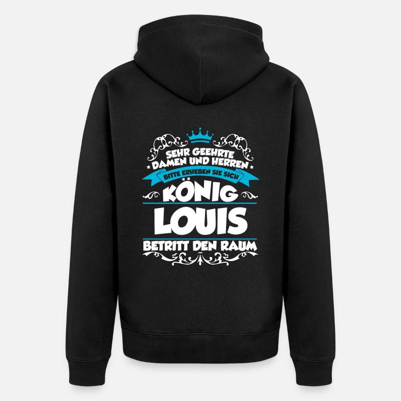 Louis Name Design - Unisex Premium Bio Zip Hoodie - Schwarz