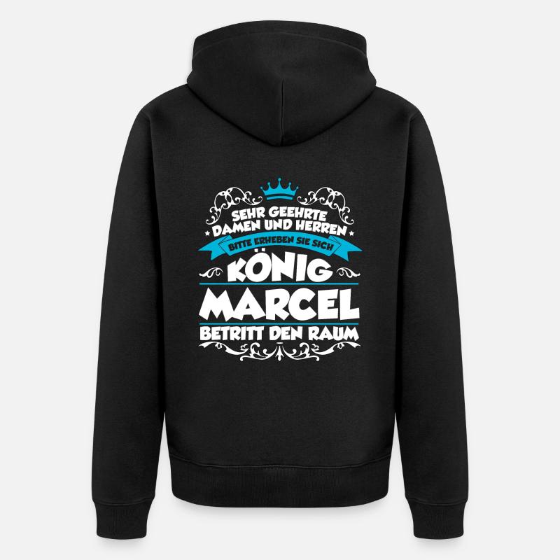 Marcel Name Design - Unisex Premium Bio Zip Hoodie - Schwarz
