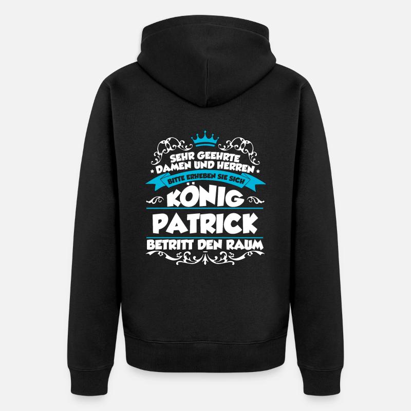 Patrick Name Design - Unisex Premium Bio Zip Hoodie - Schwarz