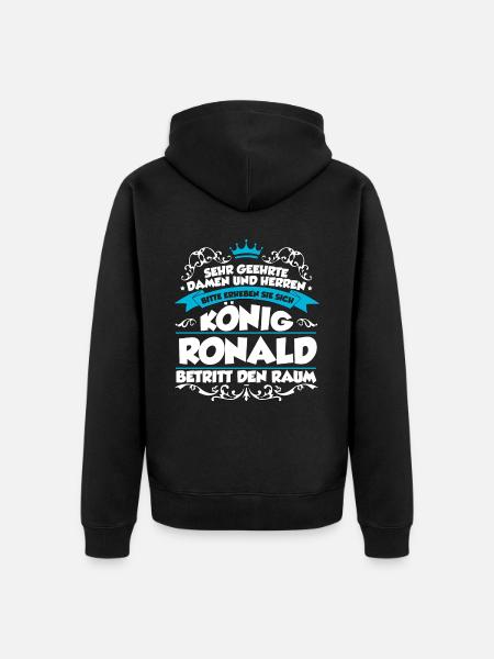 Ronald Name Design - Unisex Premium Bio Zip Hoodie - Schwarz