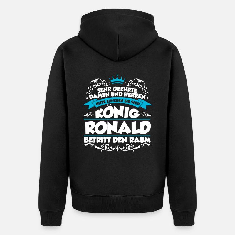 Ronald Name Design - Unisex Premium Bio Zip Hoodie - Schwarz