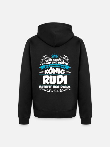 Rudi Name Design - Unisex Premium Bio Zip Hoodie - Schwarz