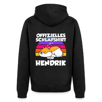 Chemise de nuit officielle par Hendrik - Veste à capuche bio Premium Unisexe - noir - Dos - Nico (187cm)