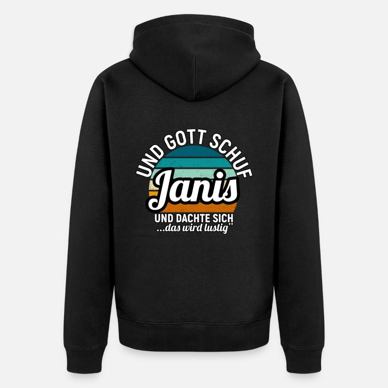 Janis - Unisex Premium Bio Zip Hoodie - Schwarz